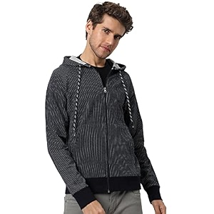 CAHOOT Mens Dark Blue Zip-Front Hoodie with