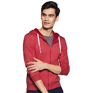 CAHOOT Mens Dark Blue Zip-Front Hoodie with