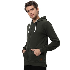 CAHOOT Mens Dark Blue Zip-Front Hoodie with