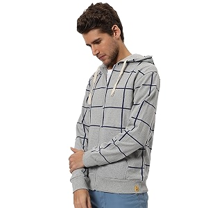 CAHOOT Mens Dark Blue Zip-Front Hoodie with