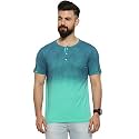 CAHOOT Men39s Green Colour Blocked Half Sleeve