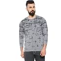 CAHOOT Men39s Grey Graphic Printed Full Sleeve