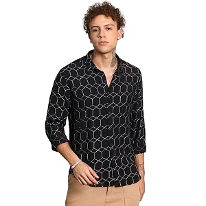CAHOOT Mens Hexagon-Lined Shirt Casual Wear