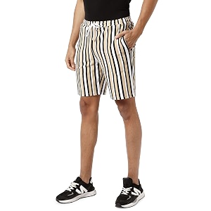 CAHOOT Mens Multicolour Striped Regular Fit Shorts