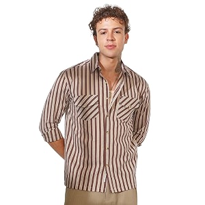 cahoot men39s multitrack striped oversized shirt for casual wear  spread collar  long sleeve  button closure  oversized shirt crafted with comfort fit for everyday wear