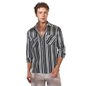CAHOOT Men's Multitrack Striped Oversized Shirt for Casual Wear | Spread Collar | Long Sleeve | Button Closure | Oversized Shirt Crafted with Comfort Fit for Everyday Wear