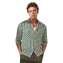 CAHOOT Men's Multitrack Striped Oversized Shirt for Casual Wear | Spread Collar | Long Sleeve | Button Closure | Oversized Shirt Crafted with Comfort Fit for Everyday Wear