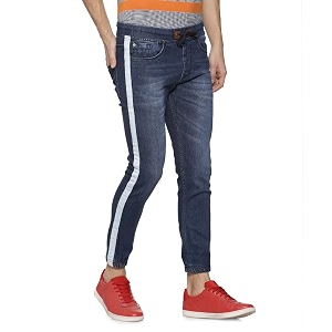 CAHOOT Mens Navy Blue Tapered Dark- Wash