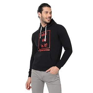 cahoot men39s pullover hoodie with contrast drawstring for casual wear  hooded neck  long sleeve  pull on closure  cotton sweatshirt crafted with comfort fit for everyday wear