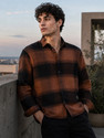 CAHOOT Men Checkered Casual Brown Shirt