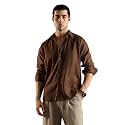 CAHOOT Men Chocolate Brown Ripple Trough Shirt