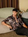 CAHOOT Men Floral Print Casual Brown Shirt