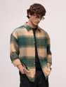CAHOOT Men Oversized Fit Checkered Spread Collar
