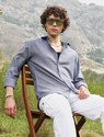 CAHOOT Men Printed Casual Blue Shirt