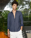 CAHOOT Men Solid Casual Blue Shirt