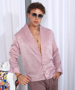 CAHOOT Men Solid Casual Pink Shirt