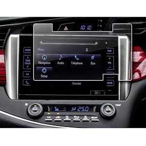 tempered glass 9h unbreakable car infotainment navigation system screen protector compatible with toyota fortuner 27 2wd at transparent