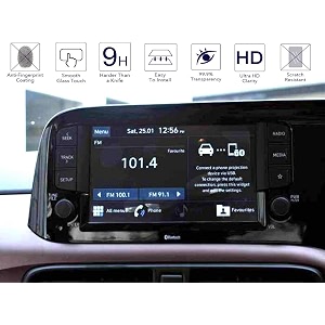 glossy finish screen protector compatible with hyundai grand i10 nios sportz diesel car touch screen infotainment system 7 inch