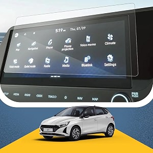 screen protector compatible with hyundai i20 2023 facelift infotainment or music system stereo  clear  pack of 1