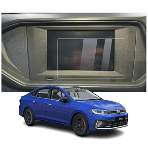 screen protector compatible with volkswagen virtus car accessories navigation or music system touch screen infotainment screen guard company fitted 2022 - 7 inch
