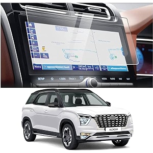 screen protector for hyundai alcazar signature at 1025 inch 2020-23 model infotainment screen protector transparent glossy finish not a tempered glass