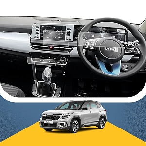 tpu full screen protector for kia seltos facelift 2023 8 inch infotainment amp instrument cluster with ac panel guard combo  clear  pack of 1