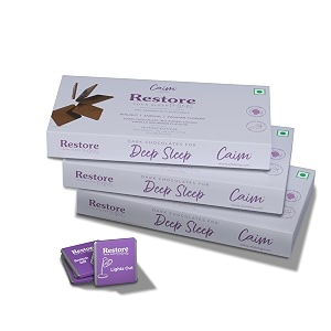 restore your sleep  dark chocolate for deep sleep  no added melatonin  natural sleep aid  caim by relang  non-habit forming amp vegan  3x30 pieces 360g