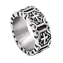 Caiyao Personality Retro Cross Ring Vintage Stainless Steel Band Style Biker Ring
