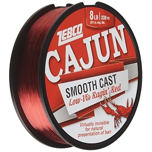 cajun line zebco cajun low-vis fishing line 330yd 8 lbtest low-viz ragin red 8 lb