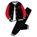 Cakaner Boys Color Block Button Down Shirt and Jogger Pants Button Up Sweatsuits Sets (Size: 5-12T)