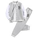 Cakaner Boys Color Block Button Down Shirt and Jogger Pants Button Up Sweatsuits Sets (Size: 5-12T)