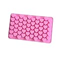 Cake Decor - Silicone 55 Cavity Mini Heart Mould - Multi-Use for Chocolate, Mini Muffin, Candy, Pastry, Ice - Flexible - Oven, Microwave, Freezer Safe - Easy Demoulding