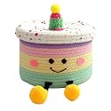 Cake-shaped storage basket with lid (L)