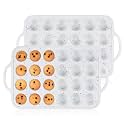 CAKETIME Mini Muffin Pan, Metal Reinforced Frame Mini Cupcake Pans 24 Cups Nonstick Muffin Silicone Molds with Handle for Baking Muffins, Cupcakes, Egg Bites 2 Pack