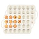 CAKETIME Mini Muffin Pan, Metal Reinforced Frame Mini Cupcake Pans 24 Cups Nonstick Muffin Silicone Molds with Handle for Baking Muffins, Cupcakes, Egg Bites 2 Pack