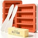 CAKETIME Silicone Butter Mold with Stainless Steel Frame &amp; Spatula