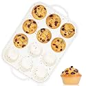 CAKETIME Silicone Muffin Pan, Metal Reinforced Frame Silicone Cupcake Pan Easy to Handle 12 Cups for Valentine's Day Baking Nonstick Regular Size Muffin Tin 1 Pack Love Heart