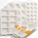 CAKETIME Silicone Muffin Pan Set for Baking with Metal Reinforced Frame