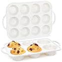 CAKETIME Silicone Muffin Pans for Baking, Metal Reinforced Frame Jumbo 6 Cups &amp; Regular 12 Cups Cupcake Pan Nonstick Muffin Pan for Homemade Baking Easy to Handle