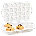 CAKETIME Silicone Muffin Pans for Baking, Metal Reinforced Frame Jumbo 6 Cups &amp; Mini 24 Cups Cupcake Pan Nonstick Muffin Pan for Homemade Baking Easy to Handle