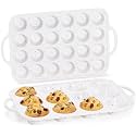 CAKETIME Silicone Muffin Pans for Baking, Metal Reinforced Frame Regular 12 Cups &amp; Mini 24 Cups Cupcake Pan Set Nonstick Muffin Pan for Homemade Baking Easy to Handle
