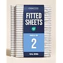 Cal King Fitted Sheet - Pack of 2 Fitted Bottom Sheet - Beige Stripes