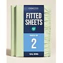 Cal King Fitted Sheet - Pack of 2 Fitted Bottom Sheet - Light Sage Green
