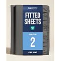 Cal King Fitted Sheet - Pack of 2 Single Fitted Bottom Sheet - Charcoal