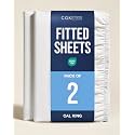 Cal King Fitted Sheet - Pack of 2 Fitted Bottom Sheet - Antique White