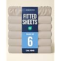 Cal King Fitted Sheet - Pack of 2 Single Fitted Bottom Sheet Only - Wheat