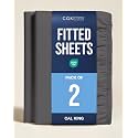 Cal King Fitted Sheet - Pack of 2 Single Fitted Bottom Sheet - Dark Grey