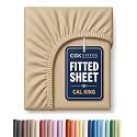 Cal King Fitted Sheet - Single Fitted Sheet Only - Cooling - Heathered Tan