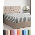 Cal King Fitted Sheet - Single Fitted Sheet Only - Cooling - Grey Stripes