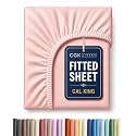 Cal King Fitted Sheet - Single Fitted Sheet Only - Deep Pockets - Baby Pink